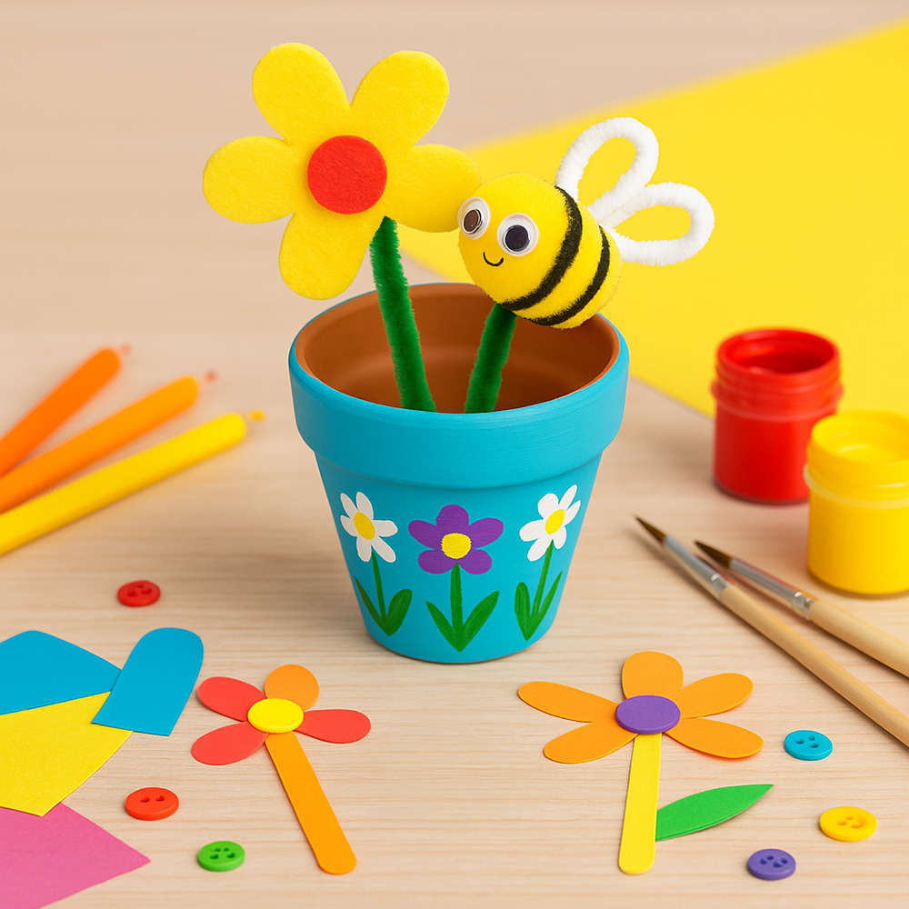 Easter-craft-ideas-pot-flwoer-bee