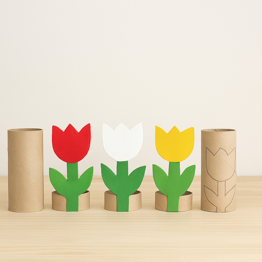Easter-craft-ideas-toilette-paper-tube-tulips