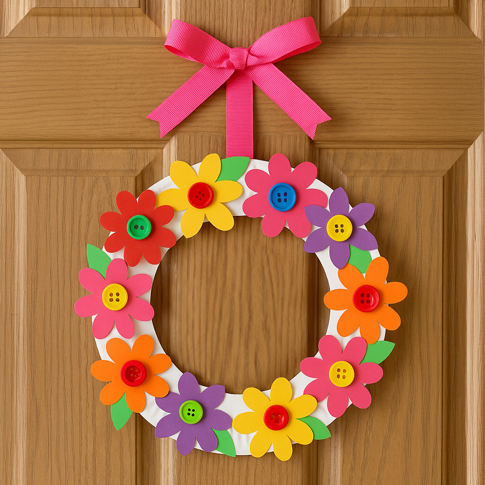 Easter-craft-ideas-wreath-flower-paper.