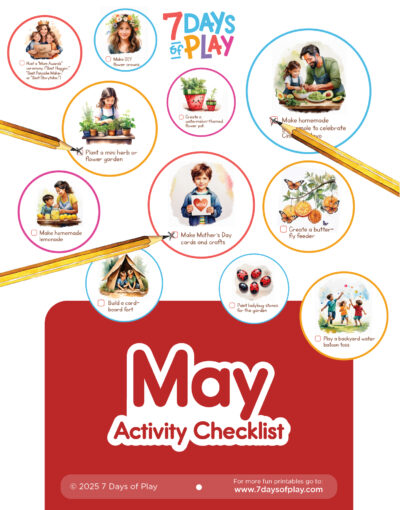 May Activities Checklist - Printable