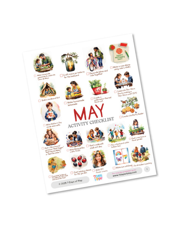 May Activities Checklist - Printable