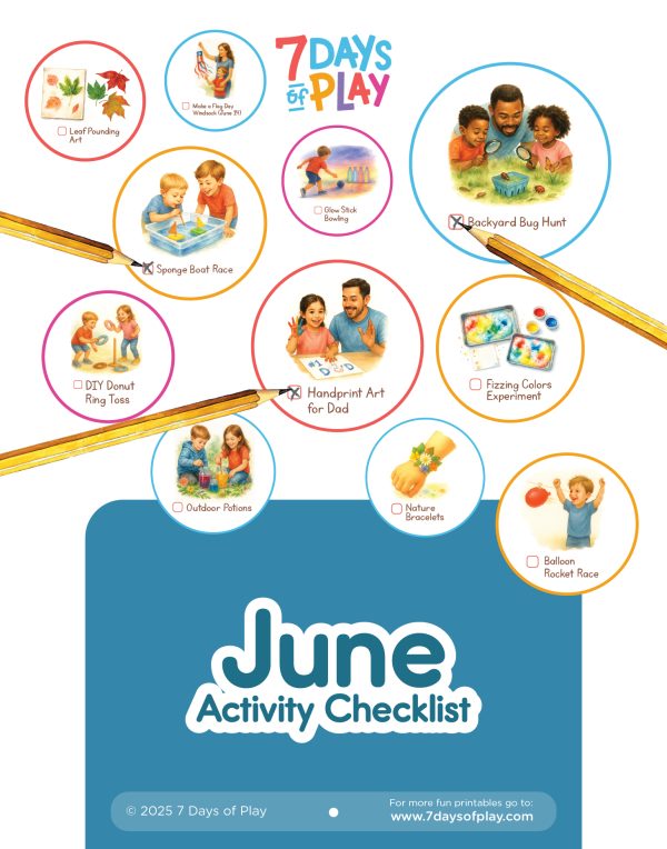 june Activities Checklist - Printable