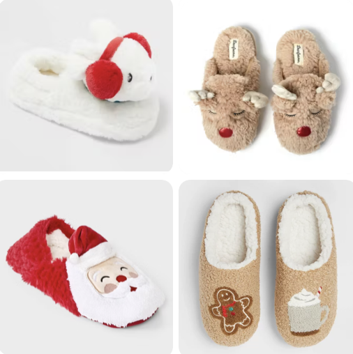 holiday-themed-slippers holiday themed slippers