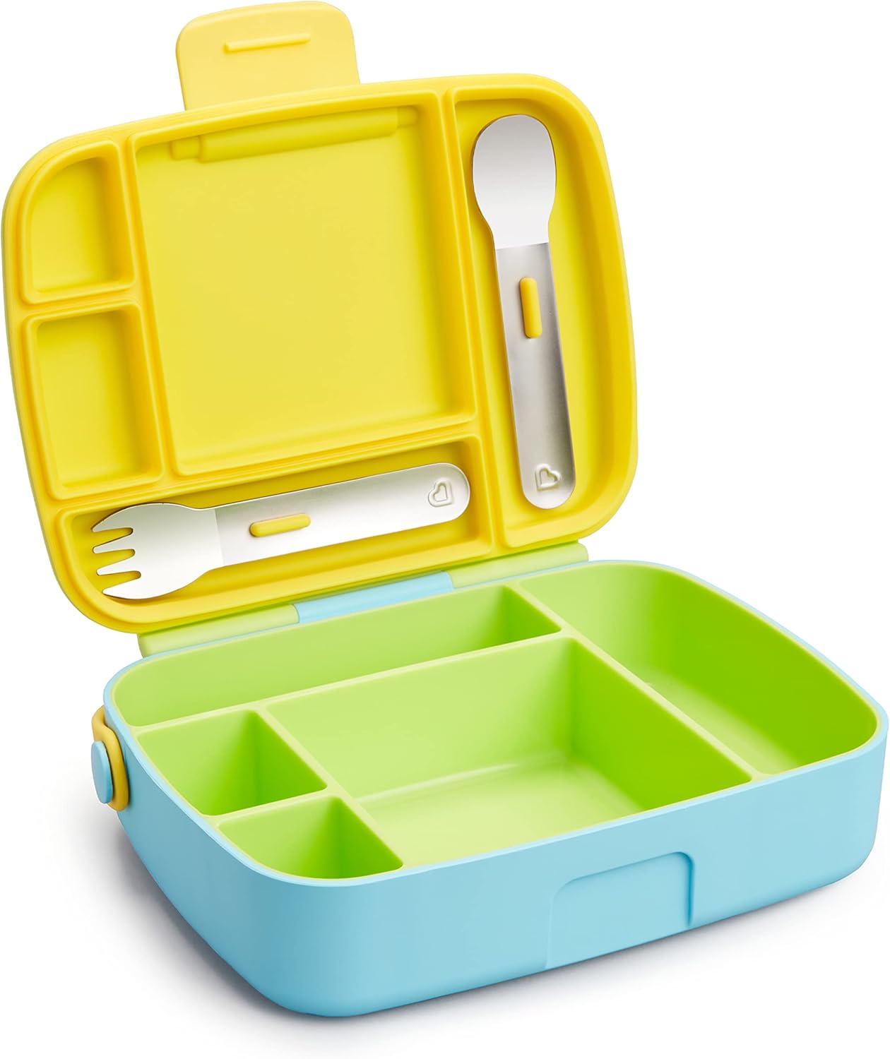 Best Kids Lunchbox with Built-In Utensils Kids lunchbox with compartments and built-in fork and spoon for meal prep lunches