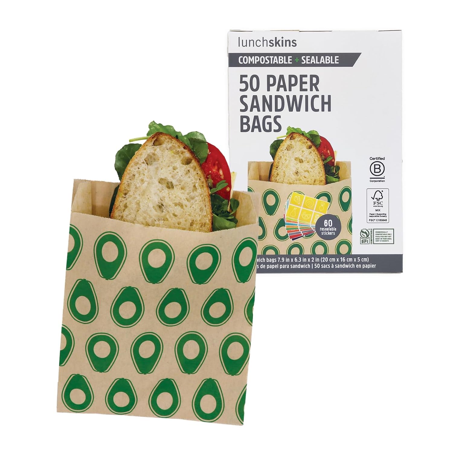 Biodegradable Lunch Bags for Meal Prep Compostable paper lunch bags for sandwiches and snacks during meal prep