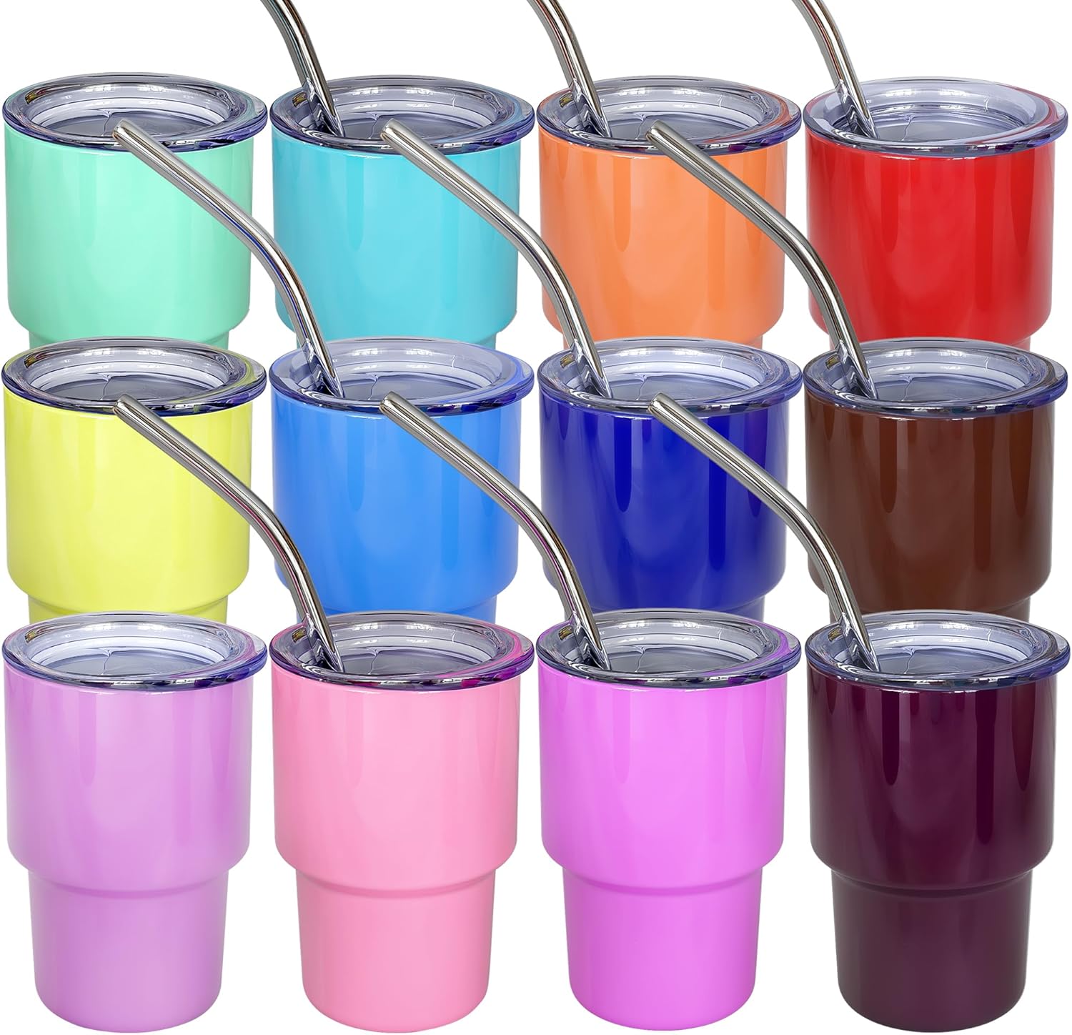 Kids Stainless Steel Tumblers Valentine Gift Colorful stainless steel tumblers with lids and metal straws for kids Valentine gifts