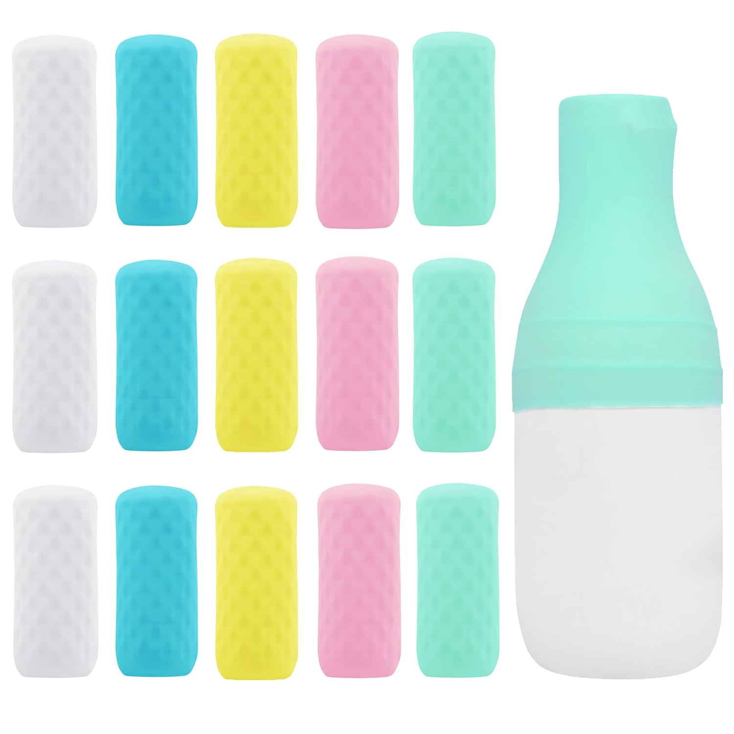 These silicone bottle covers help prevent messy leaks from toiletries like sunscreen, shampoo, and lotion while traveling. Silicone Bottle Covers for Leak Protection While Traveling<br />