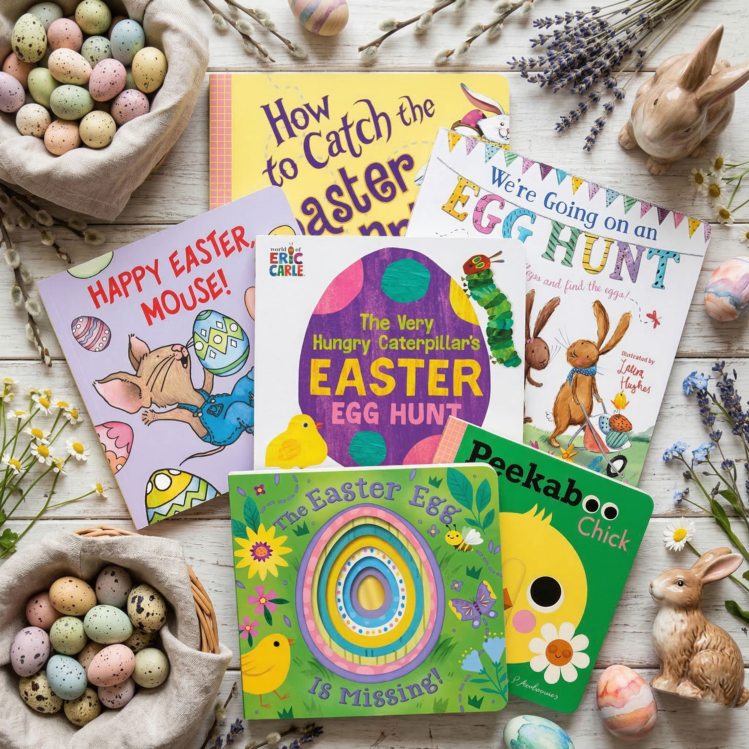 Best Easter Books for Kids Collection of Easter books for kids including How to Catch the Easter Bunny, Happy Easter Mouse, and spring themed children’s books<br />