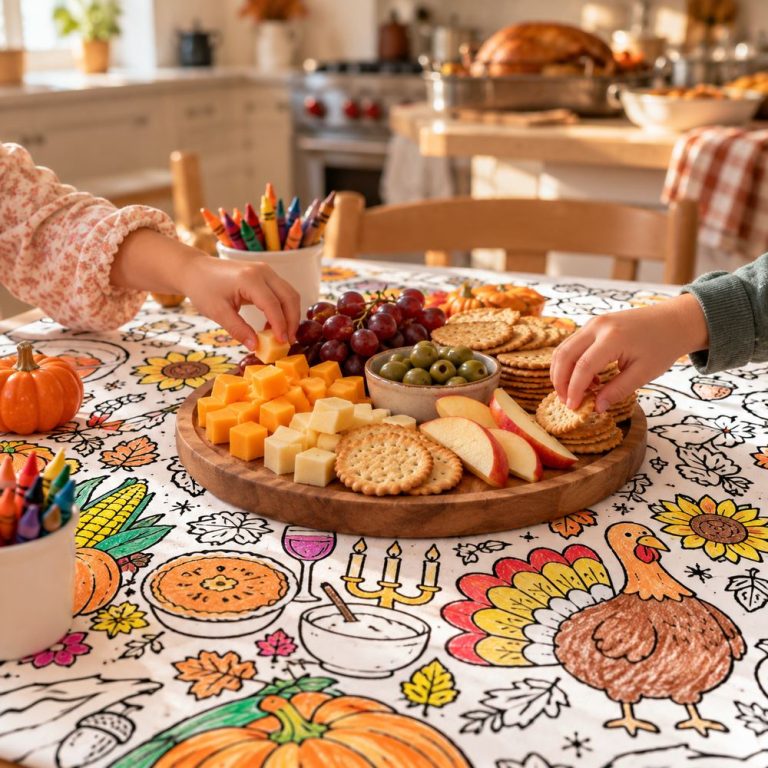 A snack plate of cheese, crackers and fruit put out before the main meal